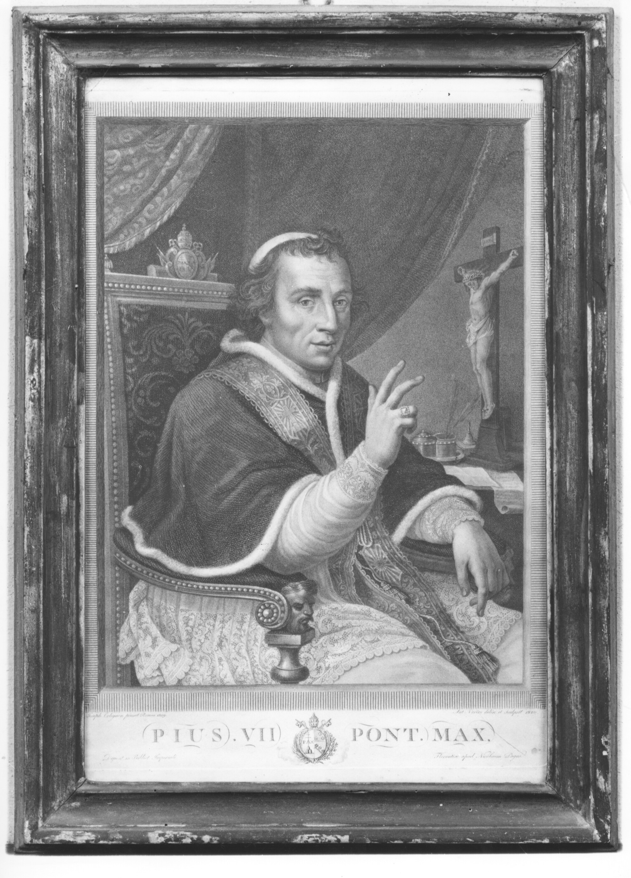 ritratto di papa Pio VII (stampa) di Verico Antonio, Colignon Giuseppe (sec. XIX)