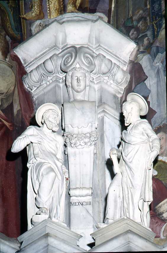 colonna corinzia, coppia di Casario Lazzaro, Sarti Bartolomeo, Guido di Niccolò Guidi (fine sec. XVI)