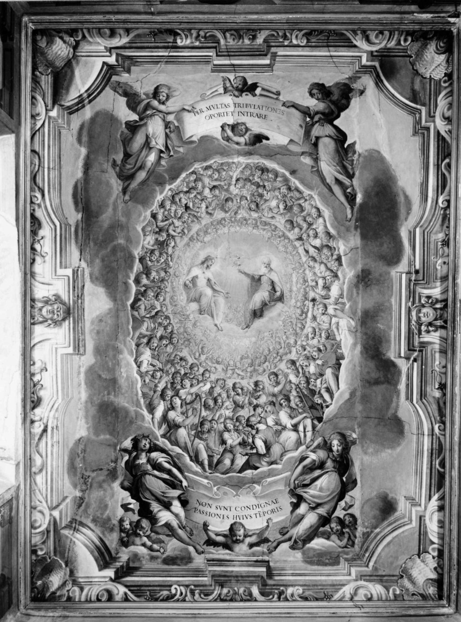 gloria della SS. Trinità (dipinto murale) di Barbatelli Bernardino detto il Poccetti (sec. XVII, sec. XVIII)