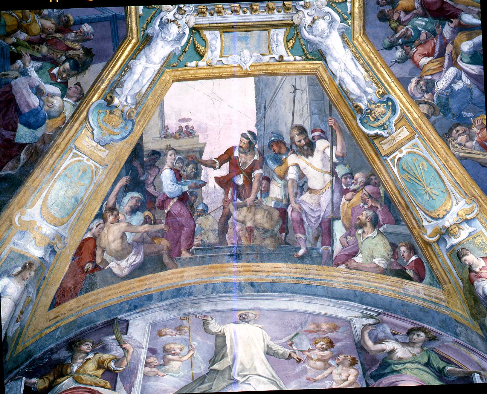 decapitazione di San Giovanni Battista (dipinto) di Barbatelli Bernardino detto il Poccetti (fine sec. XVI)