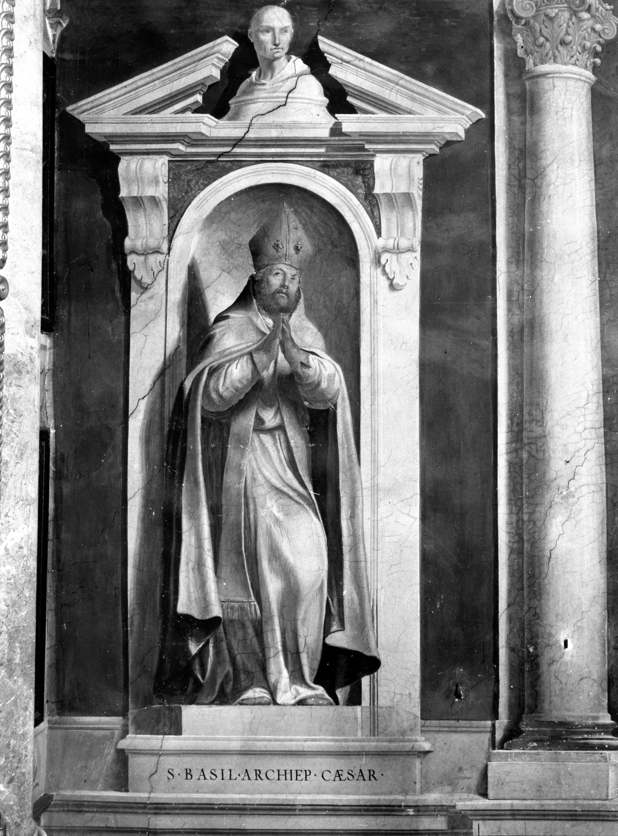 San Basilio di Cesarea (dipinto murale) di Massari Lucio (primo quarto sec. XVII)
