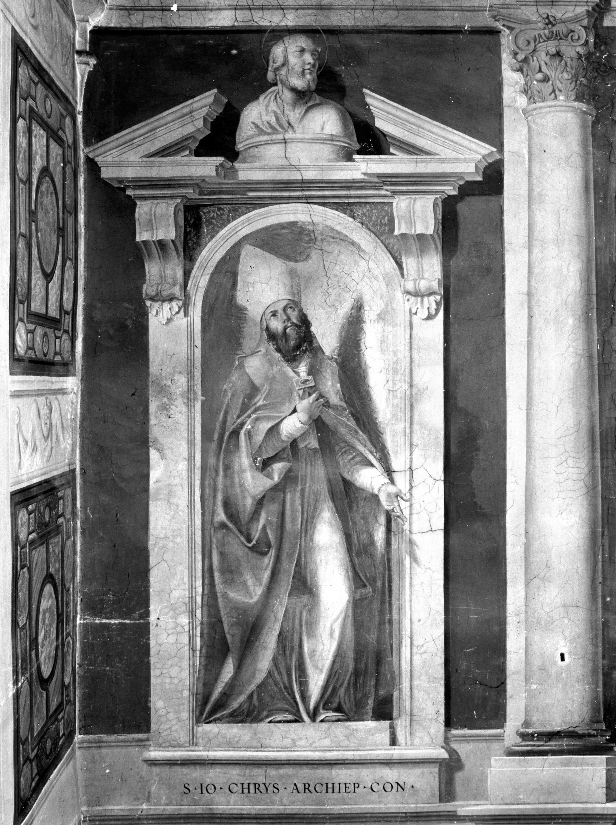 San Giovanni Crisostomo (dipinto murale) di Massari Lucio (primo quarto sec. XVII)