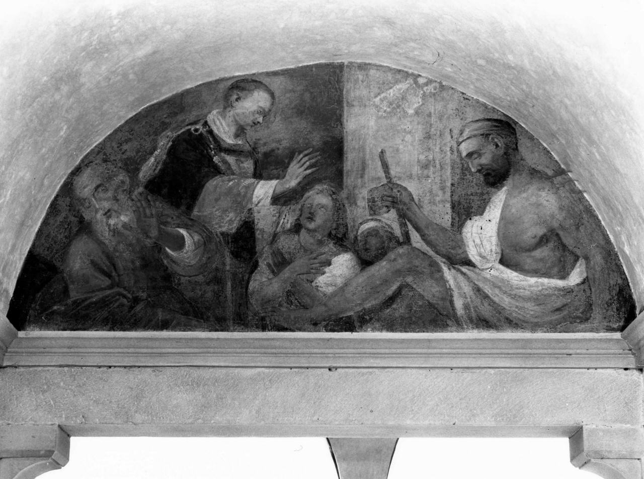 San Lorenzo dona la vista ai ciechi (dipinto murale) di Bronzino (sec. XVI)
