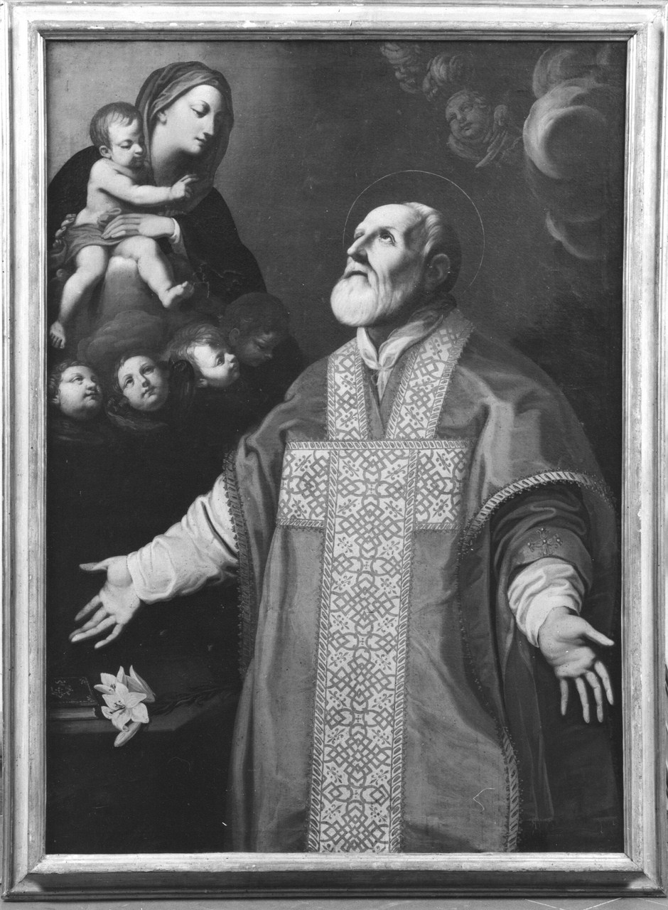 San Filippo Neri ha la visione della Madonna con Bambino (dipinto) - ambito toscano (sec. XIX)