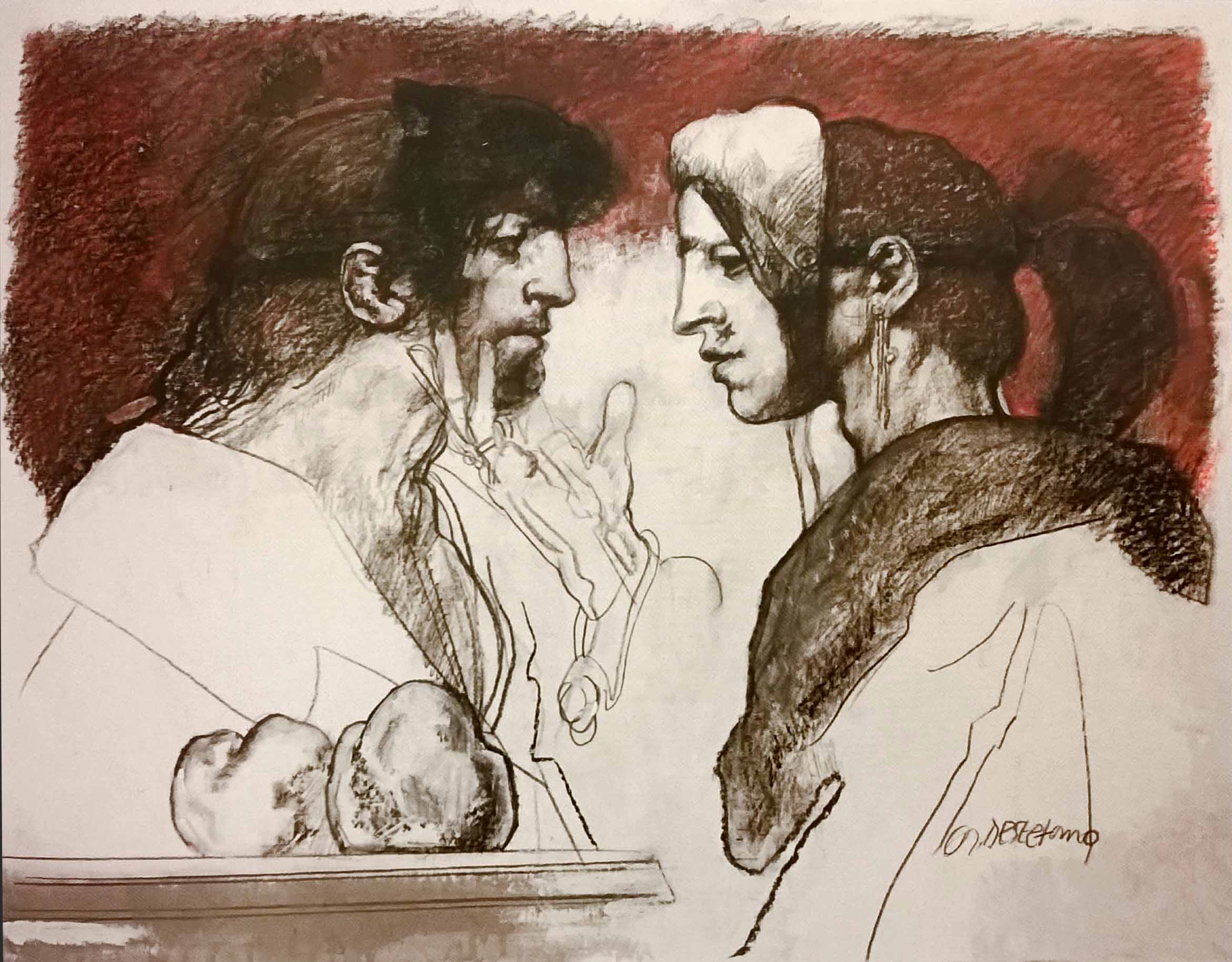 Maschere (disegno) di De Stefano, Armando (sec. XX)