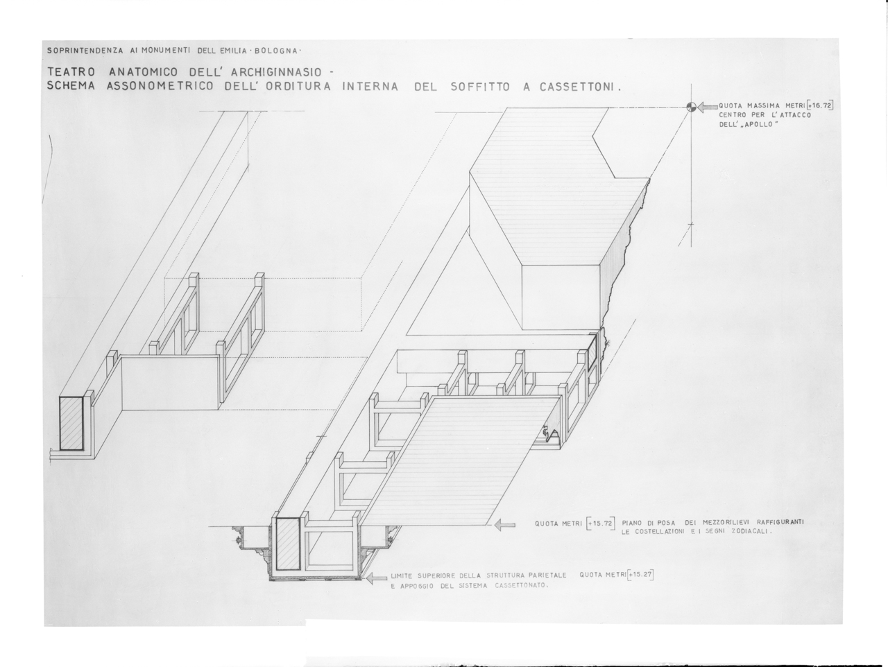 Architettura - Disegni - Teatro Anatomico - Pianta (negativo, insieme) di Zagnoli, Alfonso, Morandi, Antonio detto il Terribilia, Gabelli, Vincenzo (XX)