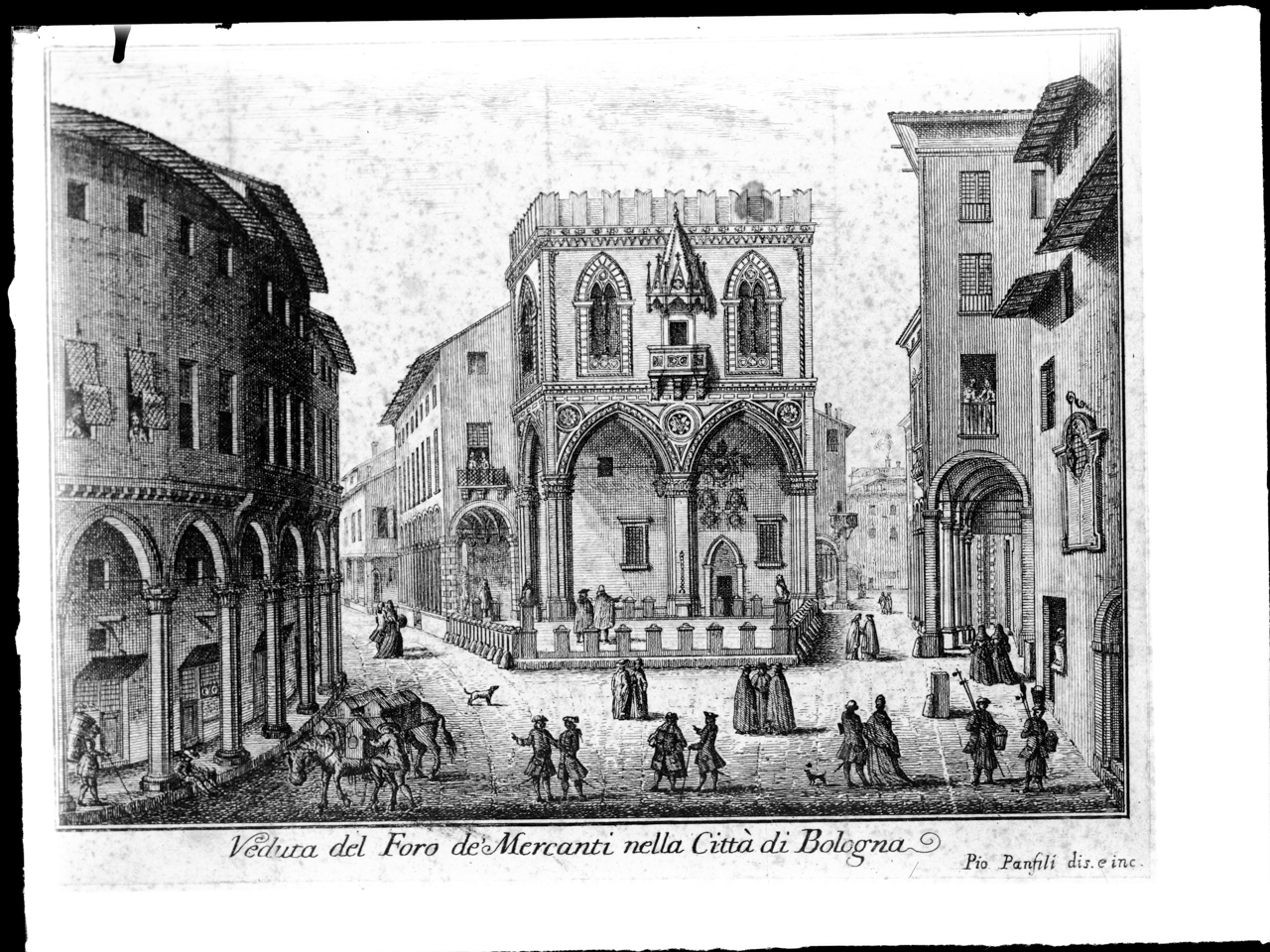 Emilia Romagna - Bologna - Palazzo della Mercanzia (negativo, insieme) di Stanzani (XX)