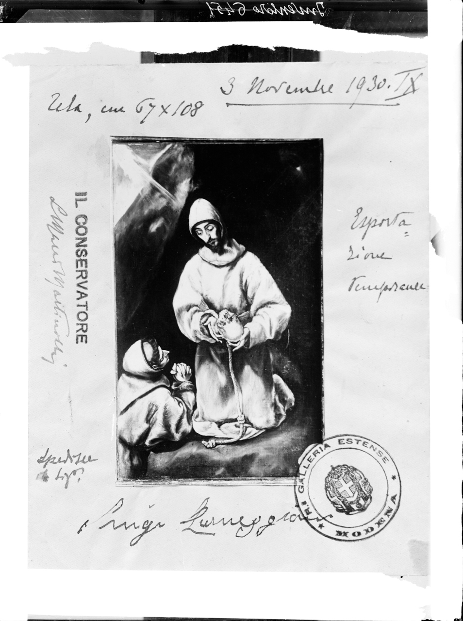 Italia - Emilia Romagna - Modena - Galleria Estense (negativo) di Anonimo, Anonimo, Theotokopoulos, Domeniko detto El Greco (prima metà XX)