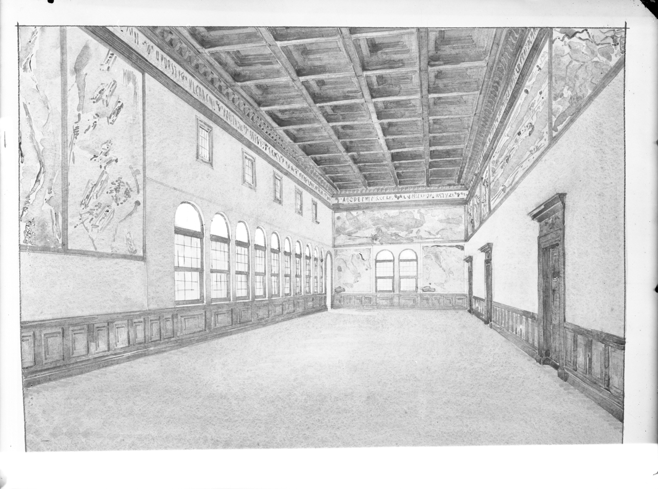Emilia Romagna - Ferrara - Palazzo Costabili - Salone delle carte geografiche (negativo) di Anonimo prima metà sec XIX (XX)