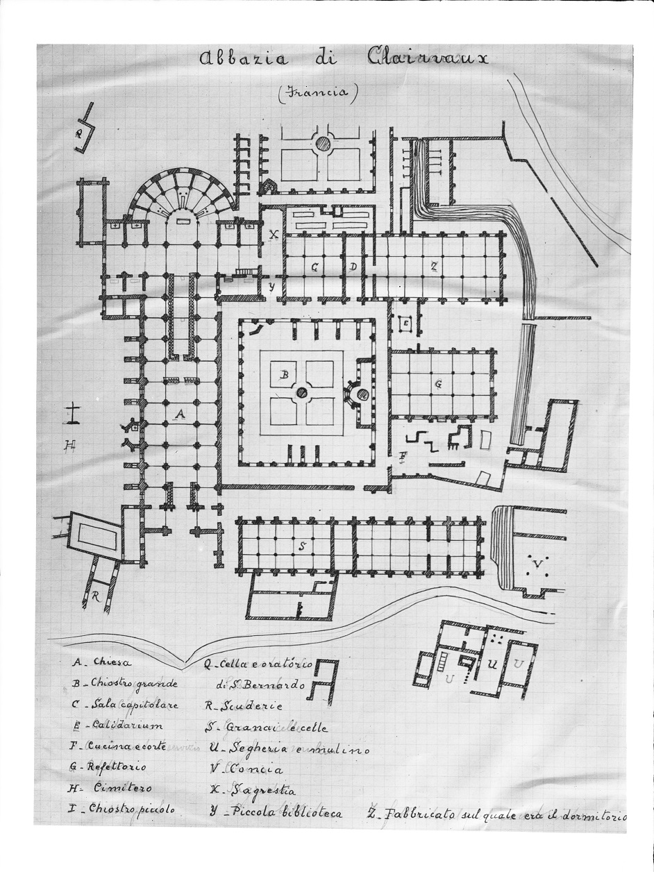Architettura sacra - Abbazie - Disegni architettonici (negativo) di Croci, Felice (primo quarto XX)