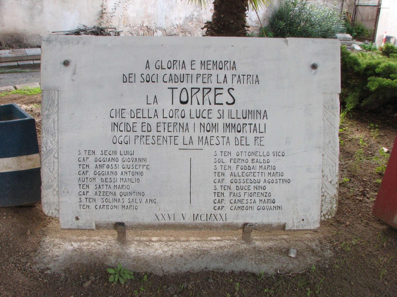 lapide commemorativa ai caduti di Corona Luigi (XX)