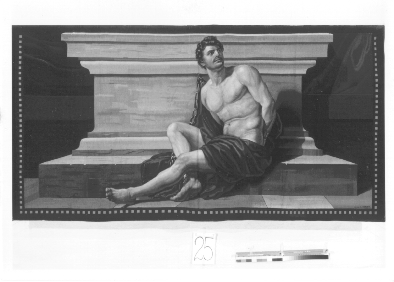 schiavo incatenato (arazzo, opera isolata) di Bruno Antonio, Biscarra Giovanni Battista - manifattura torinese (secc. XVIII/ XIX)