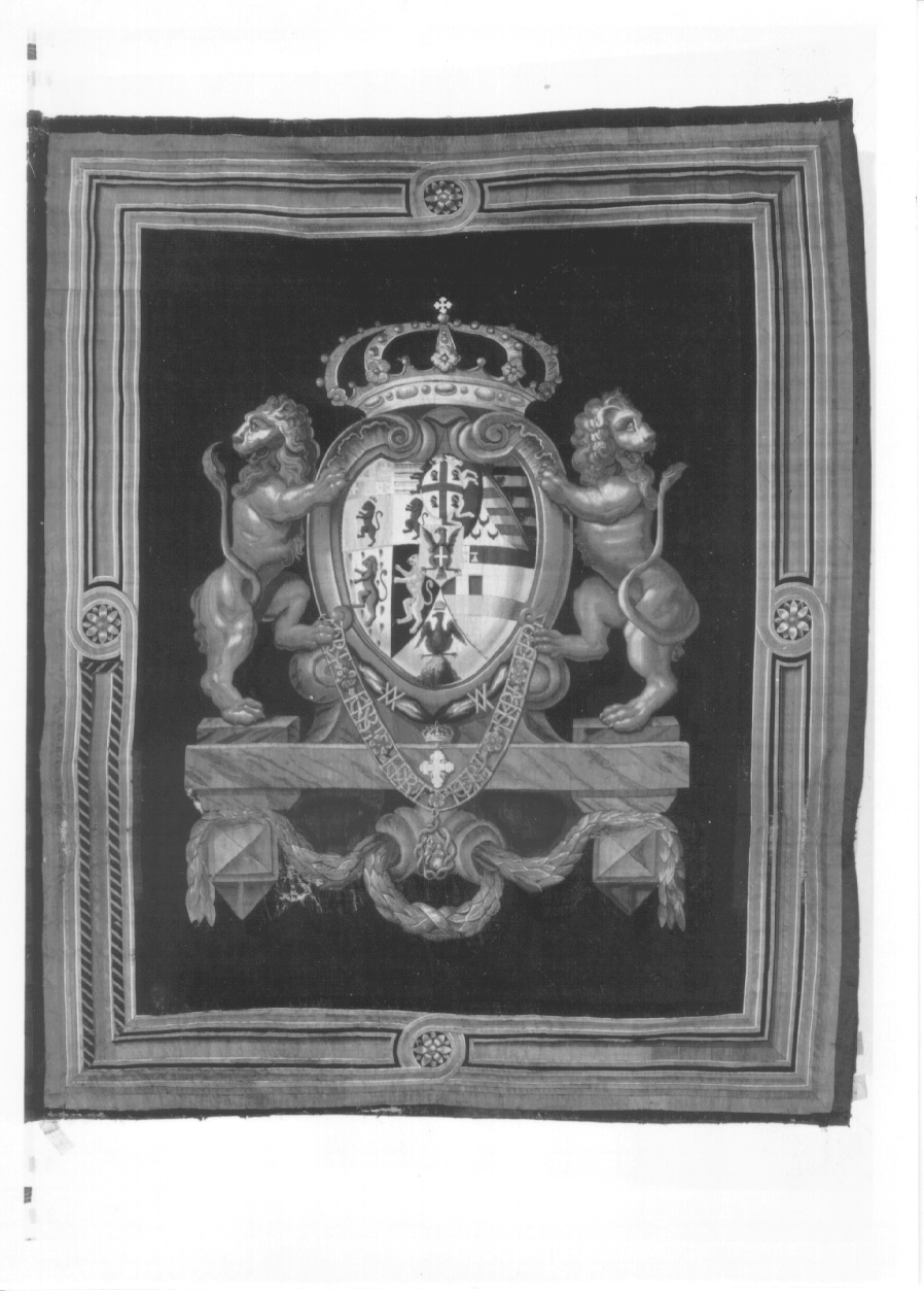 stemma gentilizio di Vittorio Amedeo III (arazzo, opera isolata) di Bruno Antonio, Pécheux Lorenzo, Pécheux Benedetto - manifattura torinese (ultimo quarto sec. XVIII)