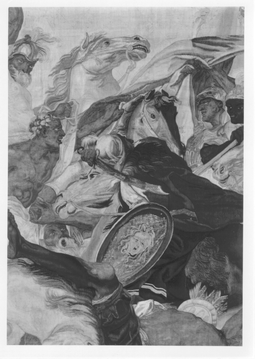 battaglia di Farsaglia (arazzo, opera isolata) di Beaumont Claudio Francesco, Manassero Felice, Demignot Francesco - manifattura torinese (secondo quarto sec. XVIII)