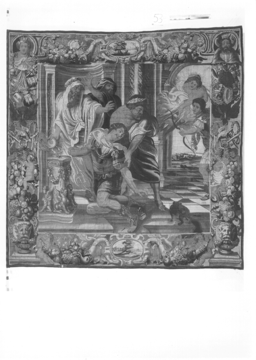 morte di Achille (arazzo, opera isolata) di Raes François, Jordaens Jacob (attribuito) - manifattura di Bruxelles (terzo quarto sec. XVII)