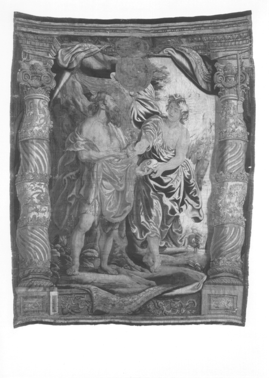 Elia nel deserto nutrito dall'angelo (arazzo, opera isolata) di Rubens Pieter Paul, Van den Hecke Frans - manifattura di Bruxelles (terzo quarto sec. XVII)