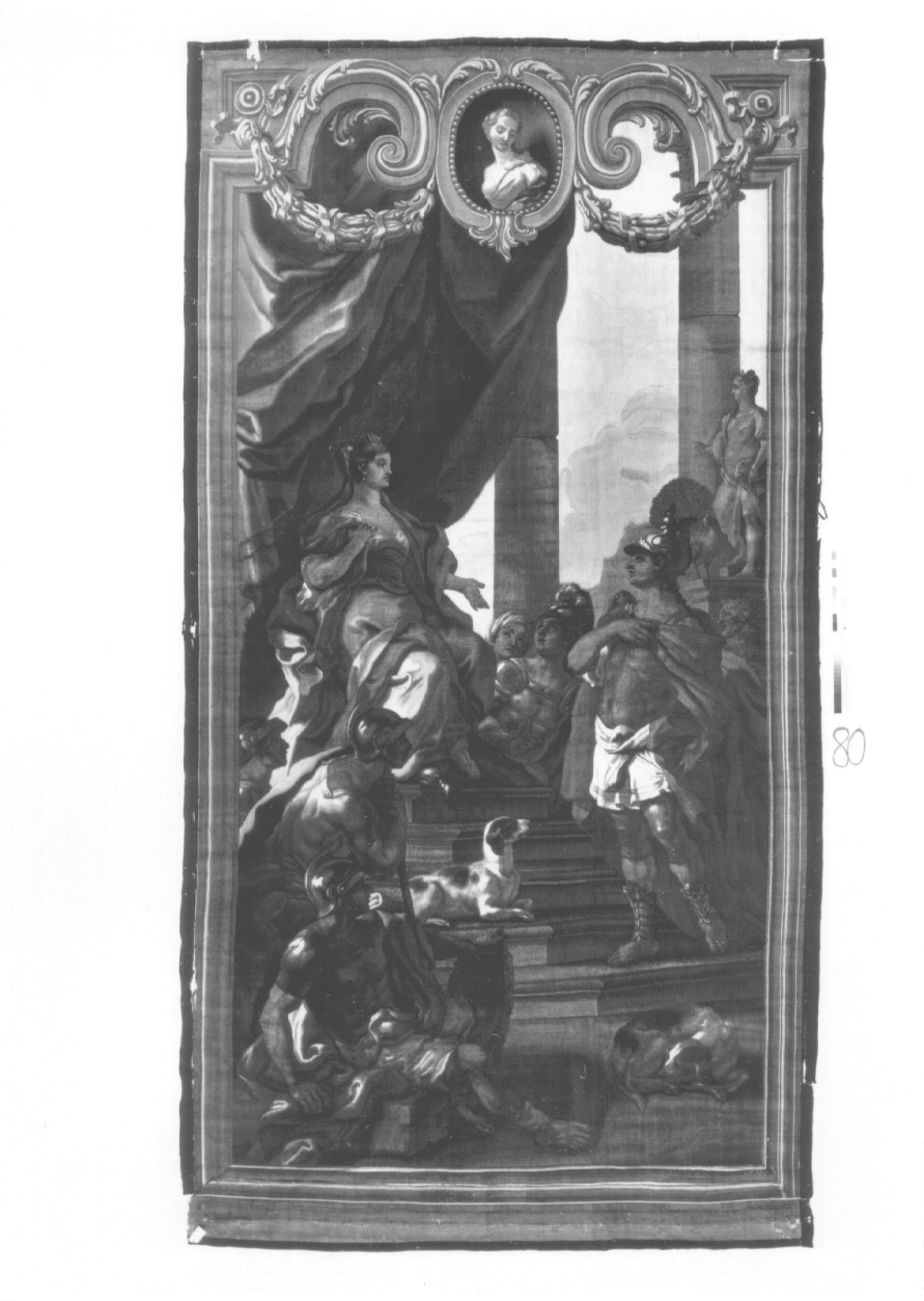 Enea appare a Didone (arazzo, opera isolata) di De Mura Francesco, Molinari Giovanni Domenico, Rossi Mariano, Bruno Antonio - manifattura torinese (ultimo quarto sec. XVIII)