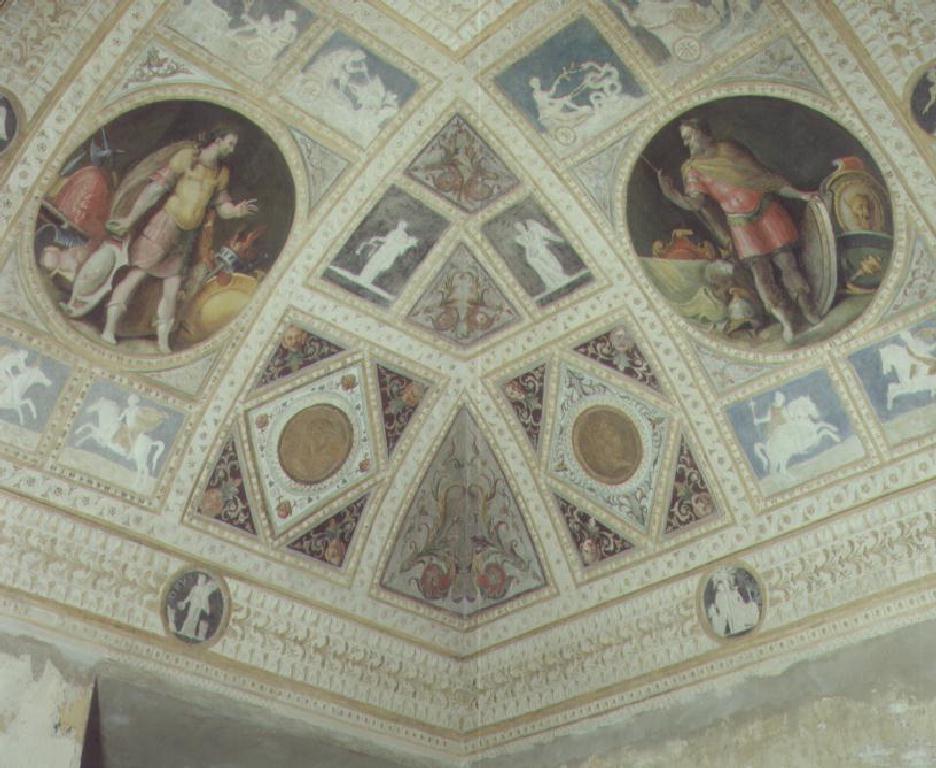 Imperatori con panoplia; Rilievi classici (decorazione plastico-pittorica, complesso decorativo) - ambito mantovano (sec. XVI)