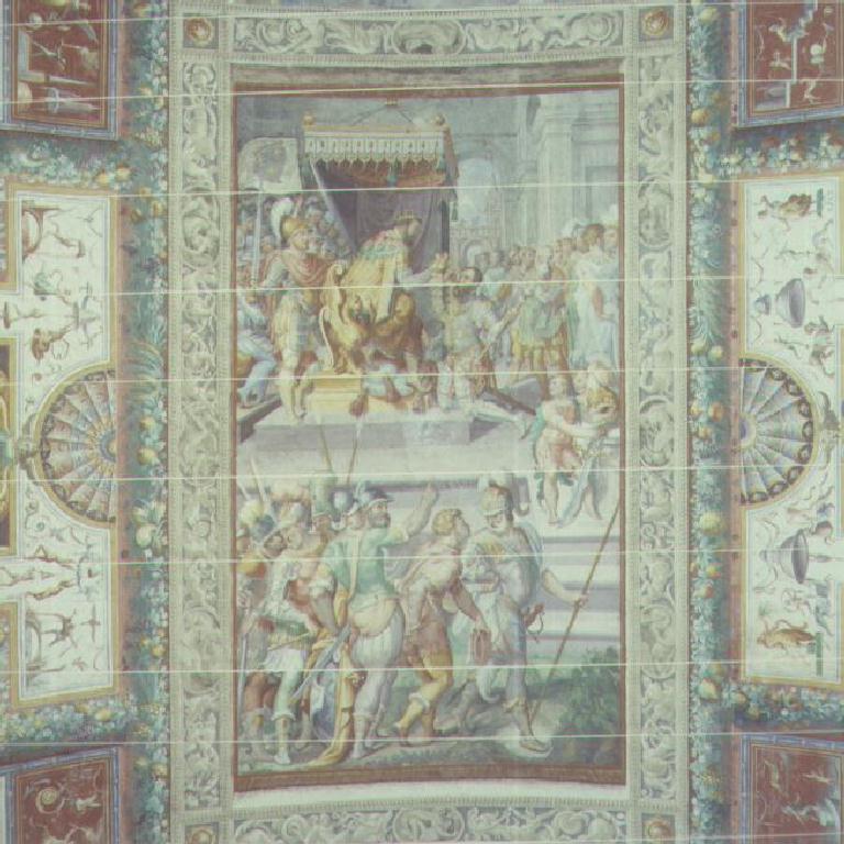 Il re Francesco I di Francia conferisce l'ordine di San Michele a Pier Maria Rossi (decorazione pittorica) di Procaccini Ercole (sec. XVI)