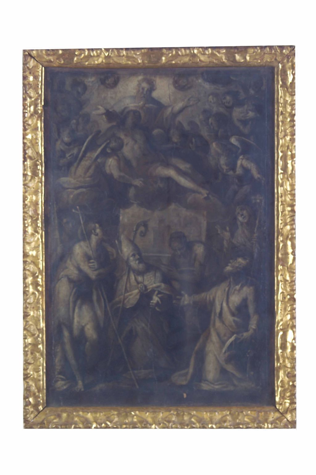 Trinità con angeli e Santi (dipinto) di Sorri Pietro (sec. XVI)