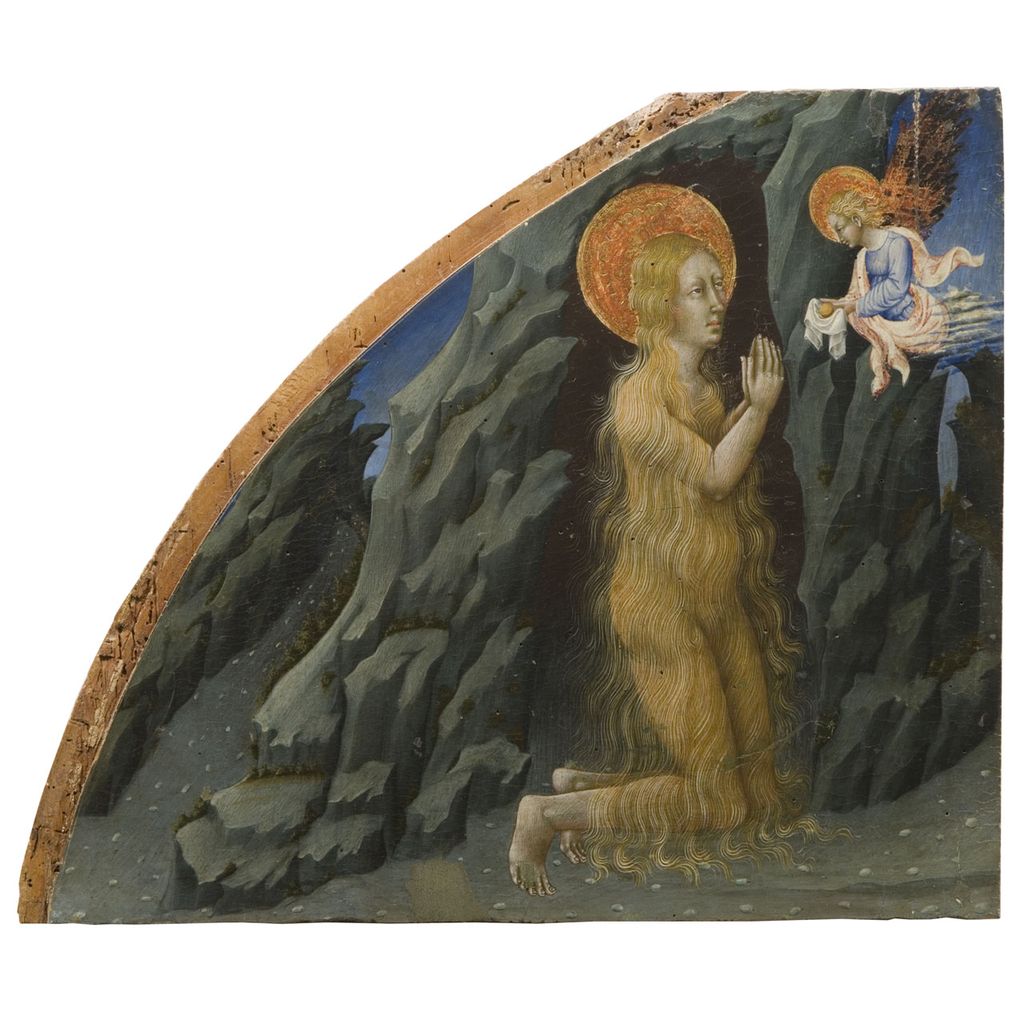 ultima comunione di Santa Maria Maddalena (lunetta, frammento) di Giovanni di Paolo (sec. XV)