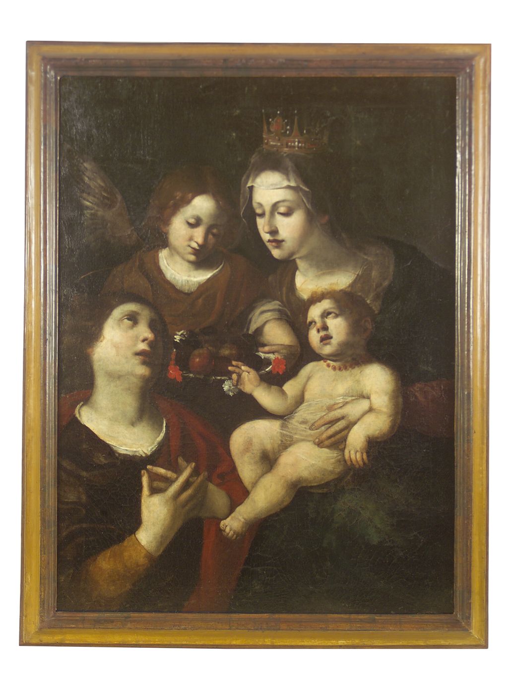 Madonna con Bambino e Santa (dipinto) di Capitelli Bernardino (attribuito) (sec. XVII)
