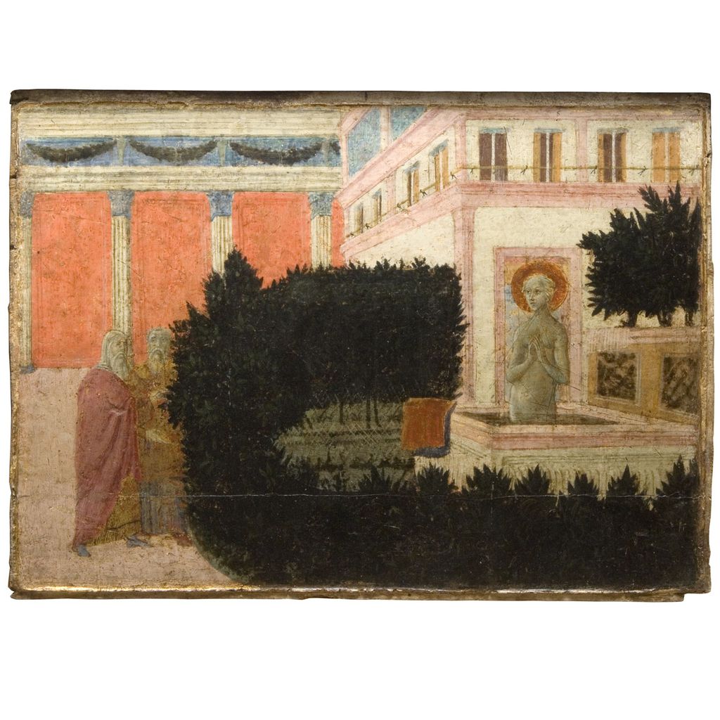 Susanna e i vecchi (dipinto, frammento) di Martini Francesco di Giorgio (attribuito) (sec. XV)