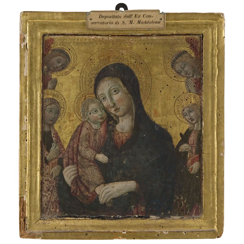 Madonna con Bambino tra Sant'Agnese e Santa Caterina d'Alessandria (dipinto) - ambito senese (ultimo quarto sec. XV)