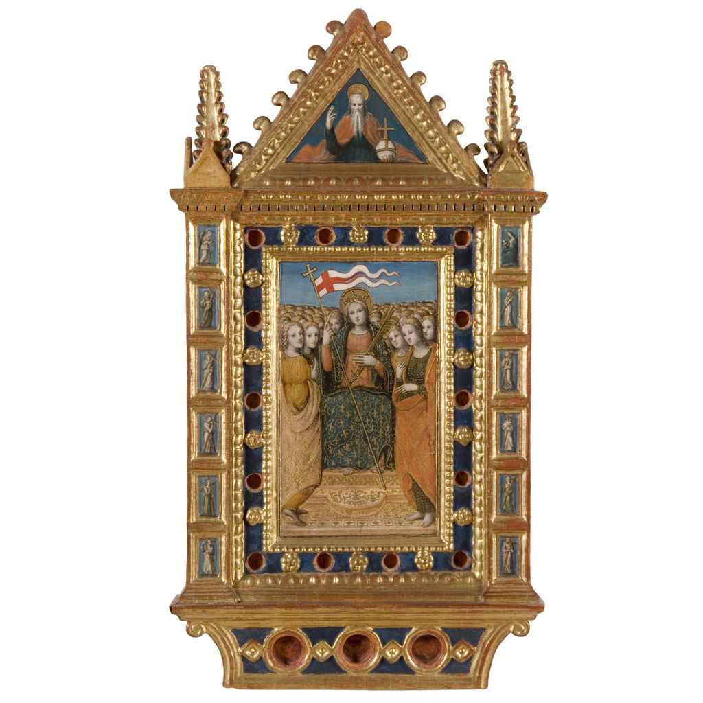 Sant'Orsola e le vergini, gloria di Sant'Orsola (dipinto) di Neroni Bartolomeo detto Riccio (e aiuti) (sec. XVI)