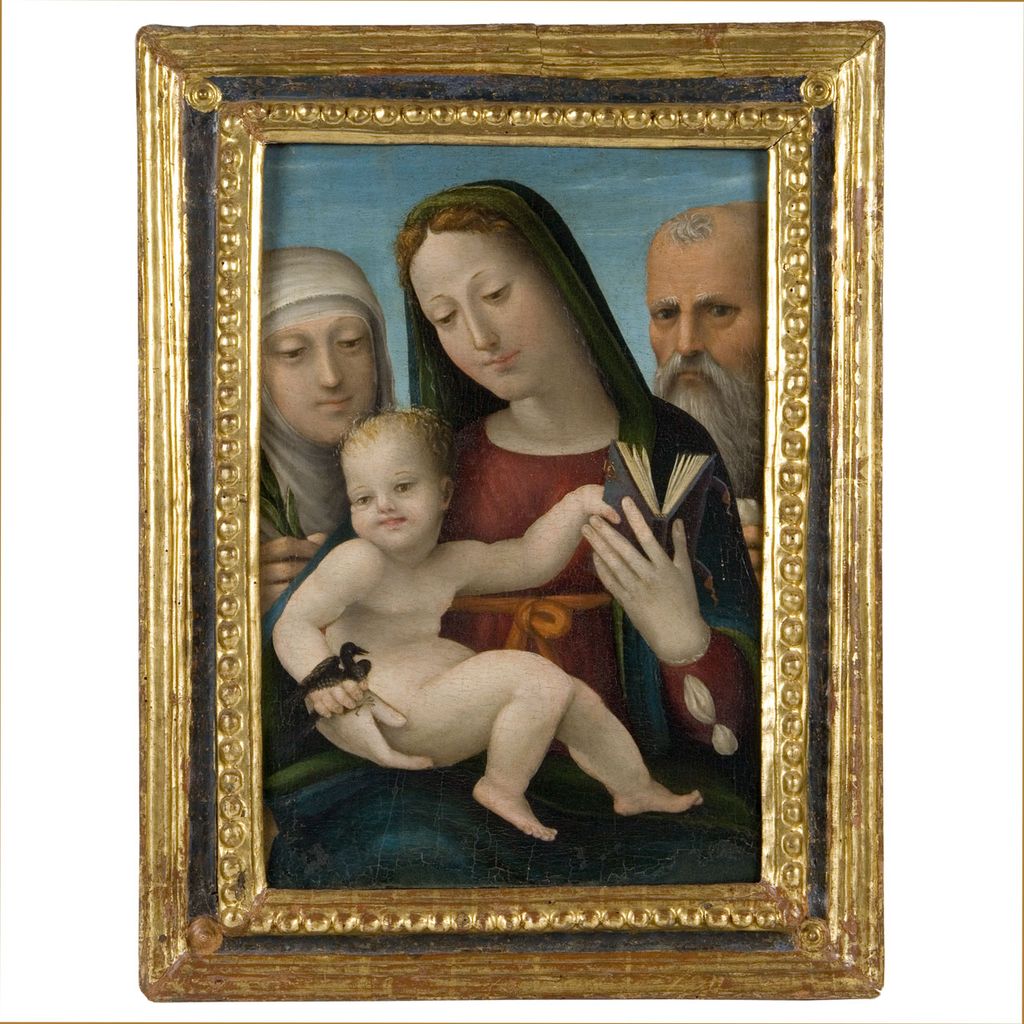 Madonna con Bambino tra Santa Caterina da Siena e San Girolamo (dipinto) di Magagna Antonio (attribuito) (sec. XVI)