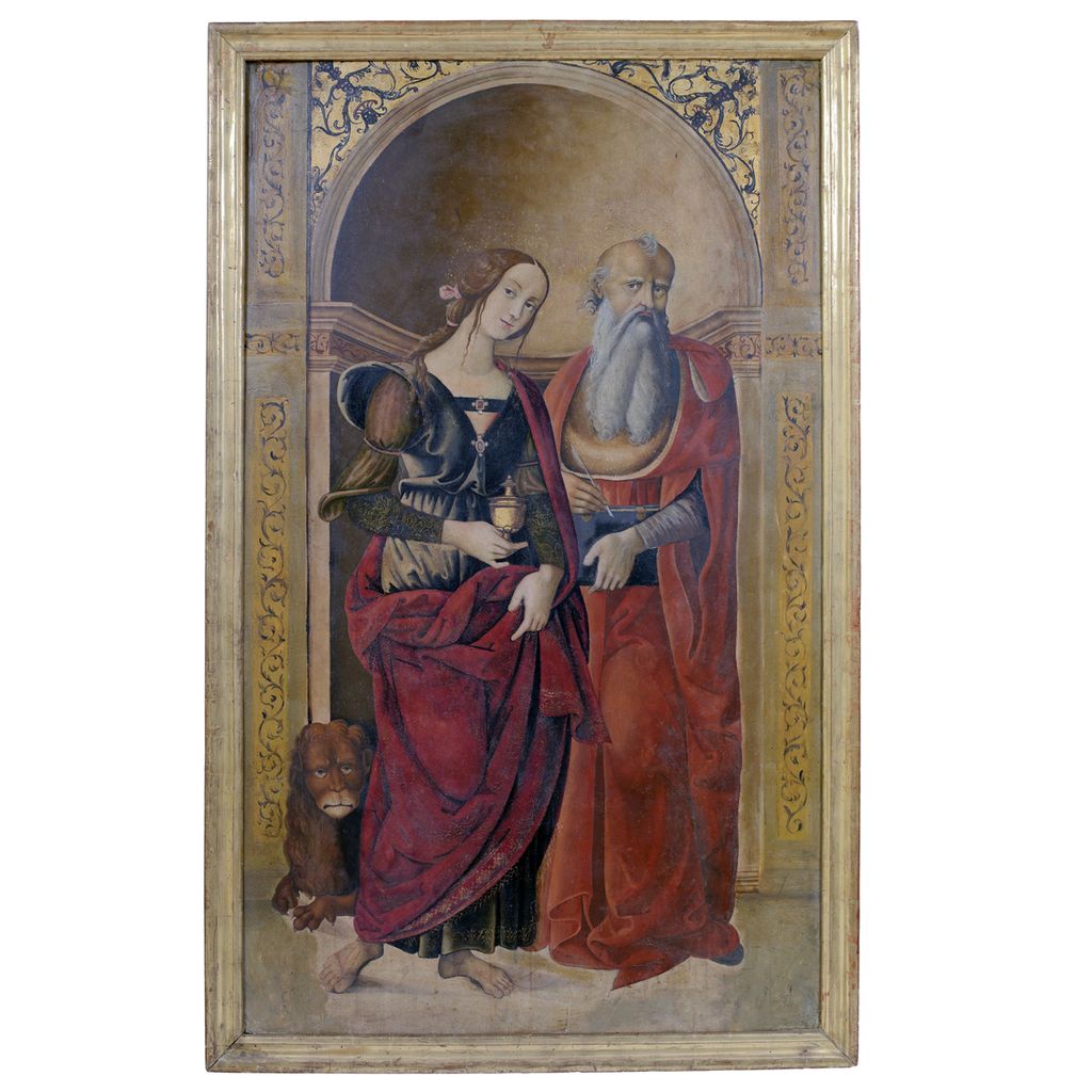 Santa Maria Maddalena e San Girolamo (dipinto) di Pacchiarotti Giacomo (inizio sec. XVI)