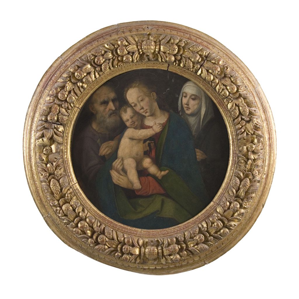Sacra Famiglia con Santa Caterina da Siena (dipinto) di Girolamo di Giovanni del Pacchia (sec. XVI)