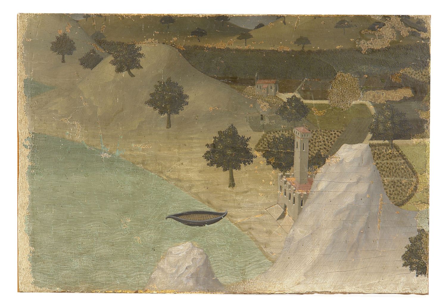 veduta di castello sul mare (dipinto, frammento) di Stefano di Giovanni di Consolo detto Sassetta (attribuito) (sec. XV)