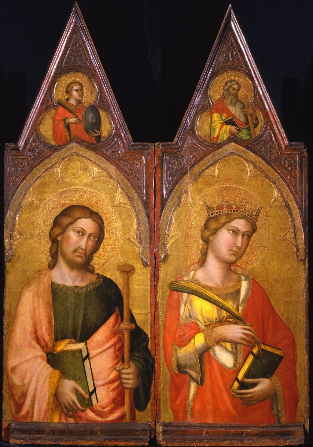 San Giacomo e Santa Caterina d'Alessandria (scomparto di polittico) di Martino di Bartolomeo di Biagio (sec. XV)