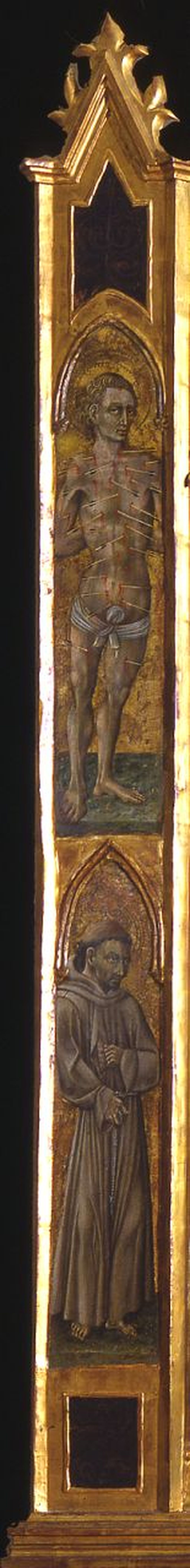 San Sebastiano e San Francesco d'Assisi (pilastrino) di Giovanni di Paolo (sec. XV)