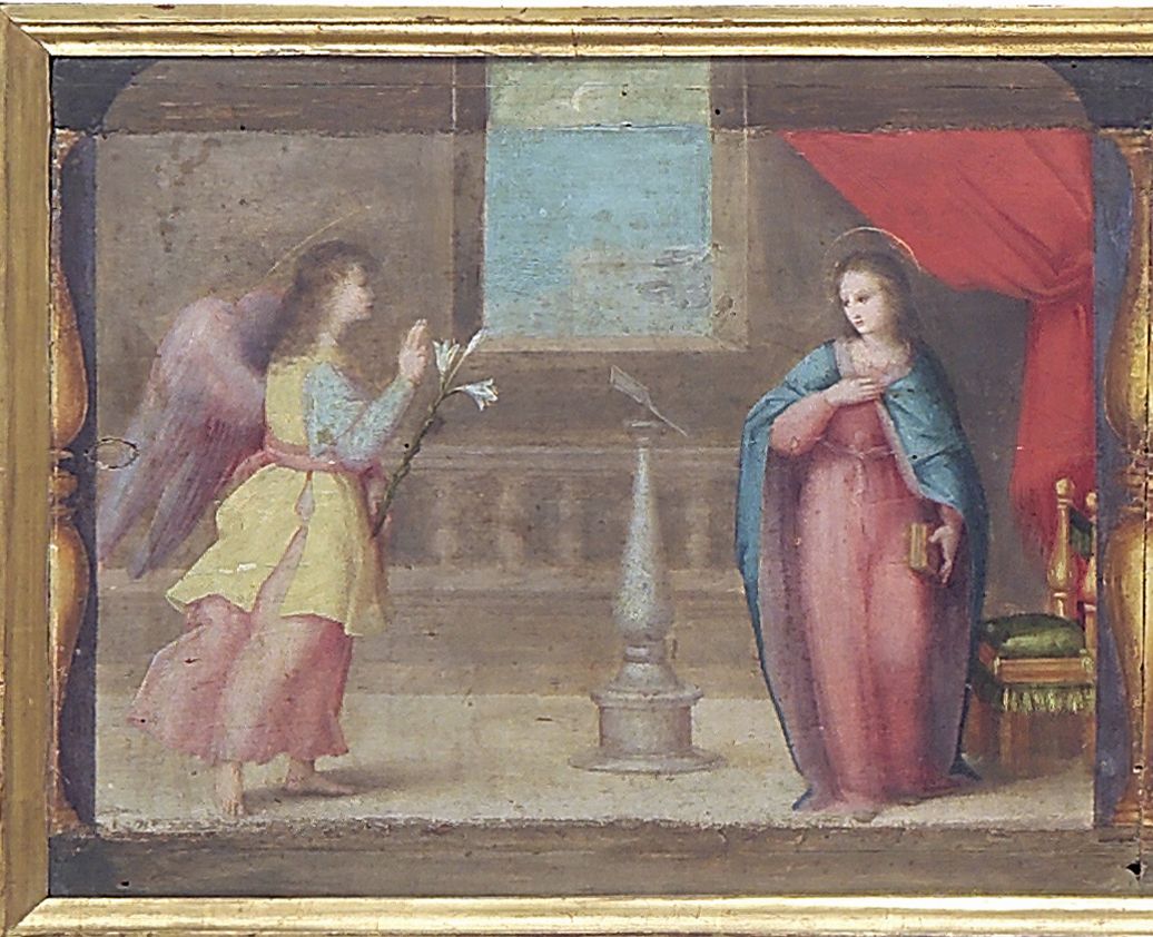 Annunciazione (scomparto di predella) di Piccinelli Andrea detto Andrea del Brescianino (attribuito) (sec. XVI)