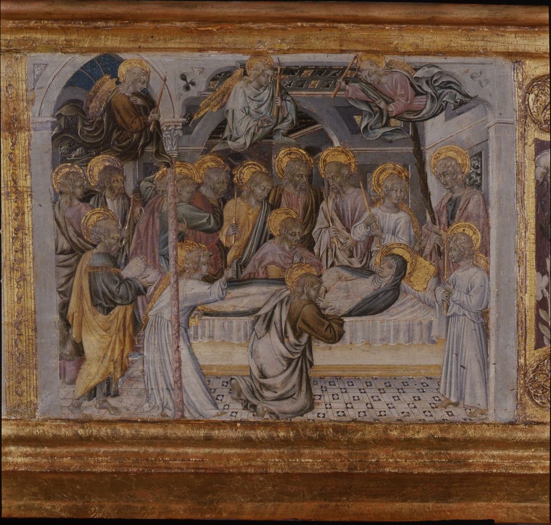 Polittico di San Galgano, transito della Madonna (scomparto di predella) di Giovanni di Paolo (sec. XV)