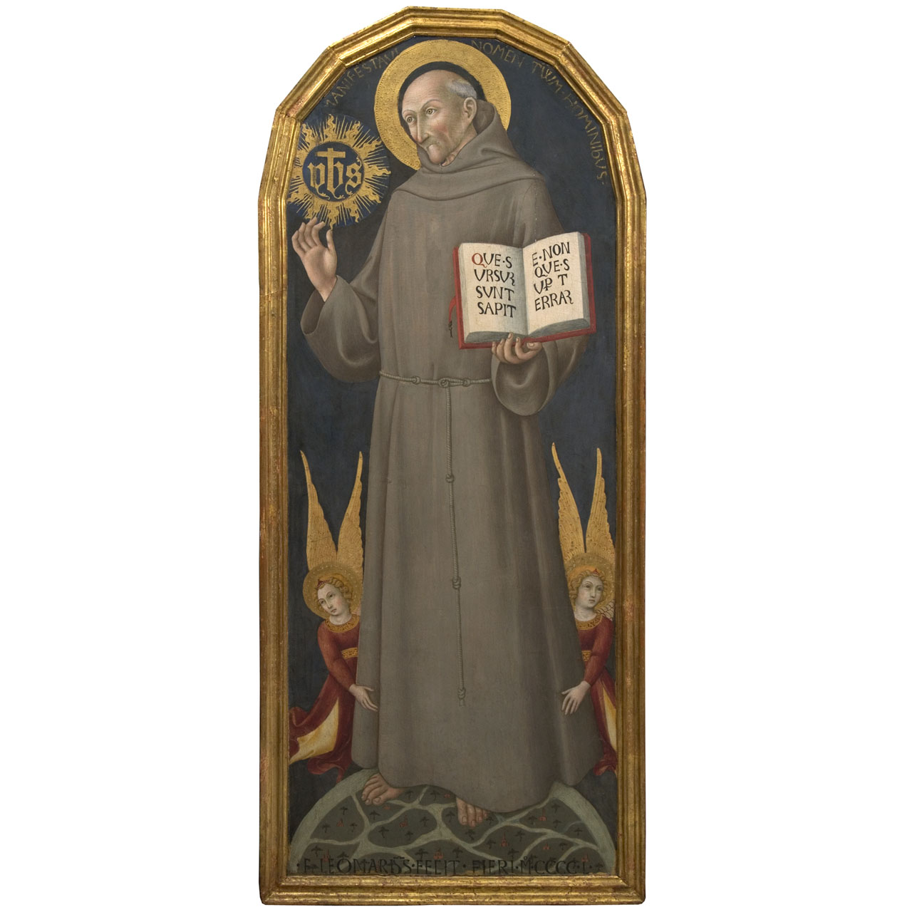 San Bernardino da Siena e due angeli (dipinto) di Sano di Pietro (sec. XV)