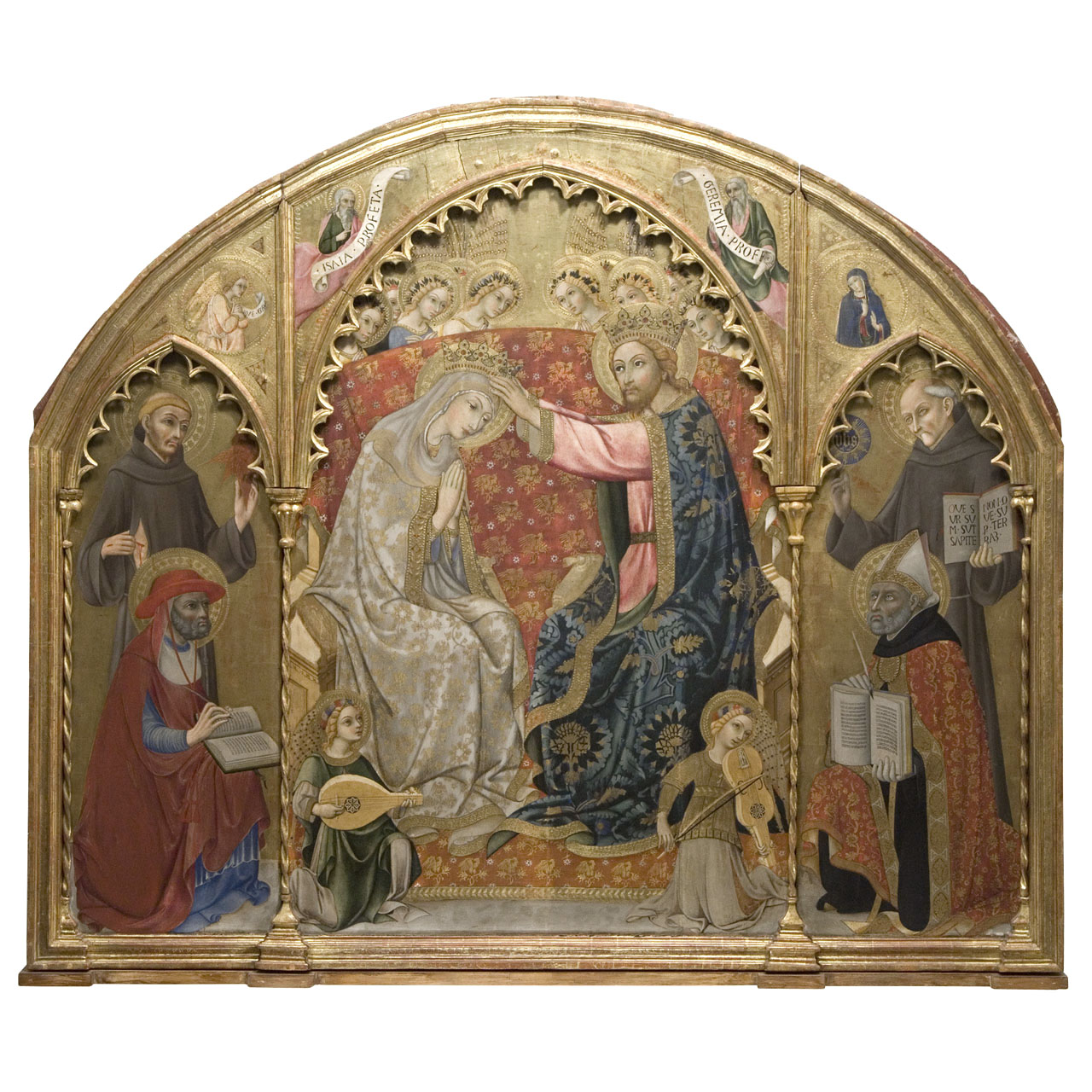 incoronazione di Maria Vergine tra santi, profeti, angeli e angeli musicanti (pala d'altare) di Sano di Pietro (sec. XV)