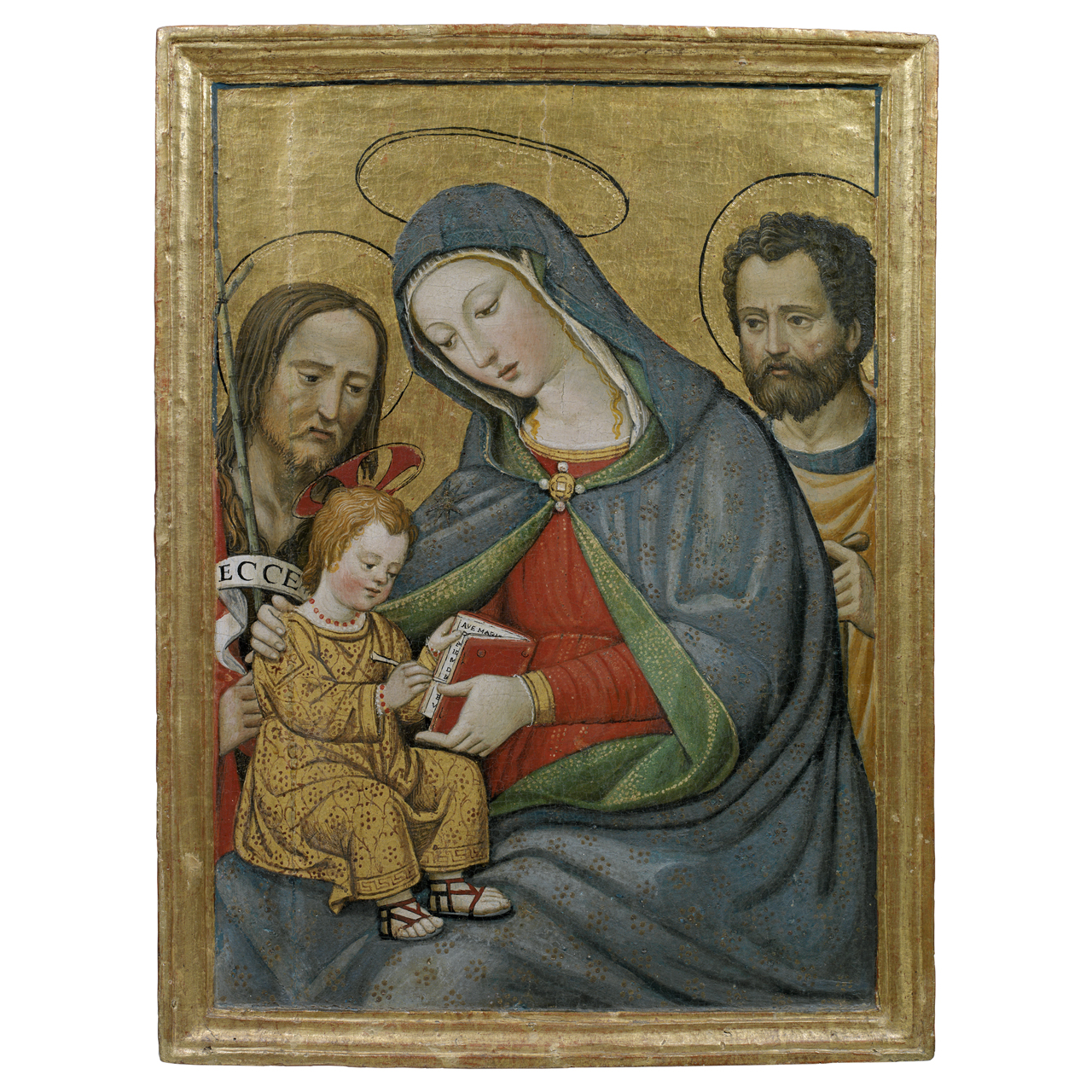 Sacra Famiglia con San Giovanni Battista (dipinto) di Bernardino di Betto detto Pinturicchio (maniera) (prima metà sec. XVI)
