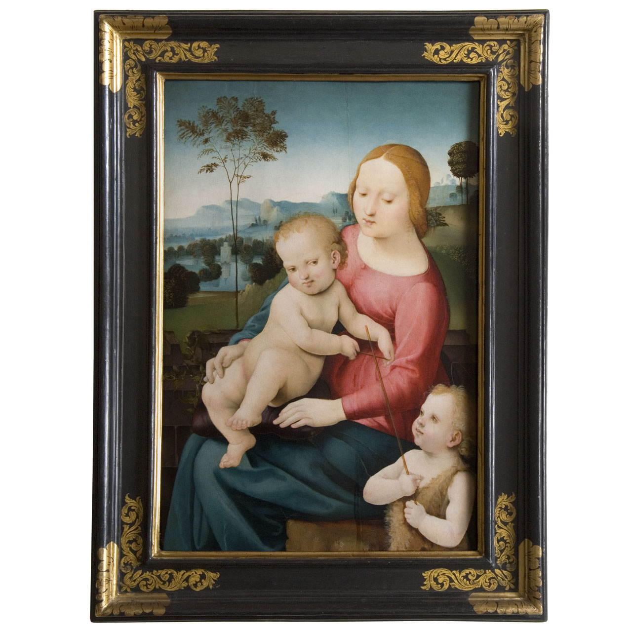 Madonna con Bambino e San Giovannino (dipinto) di Genga Girolamo (inizio sec. XVI)