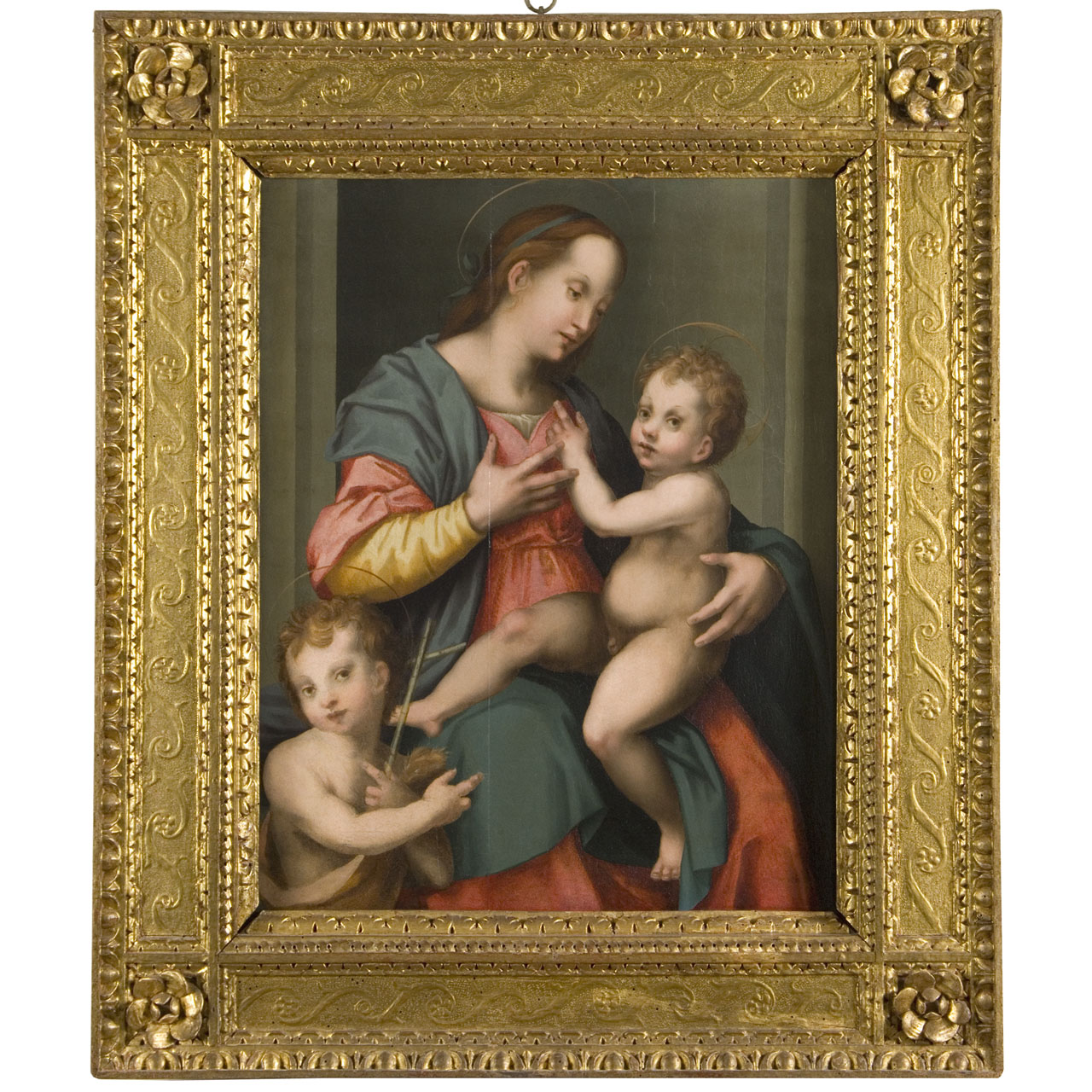 Madonna con Bambino e San Giovannino (dipinto) di Maestro di Volterra (sec. XVI)
