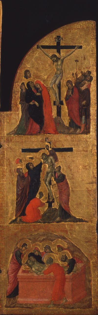 deposizione di Cristo nel sepolcro (anta di trittico, elemento d'insieme) di Duccio di Boninsegna (e aiuti) (sec. XIV)