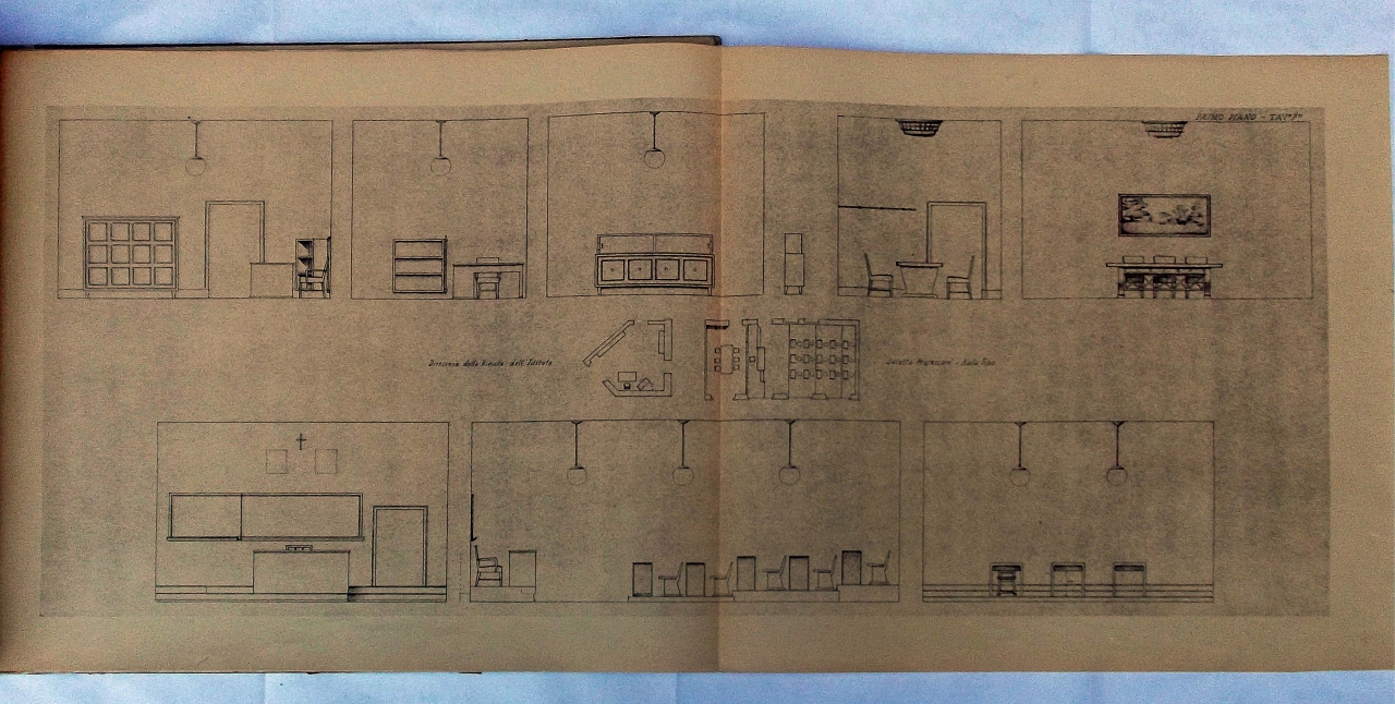 pianta della Direzione della Rivista e saletta professori (disegno architettonico) di Tofani Dino (sec. XX)