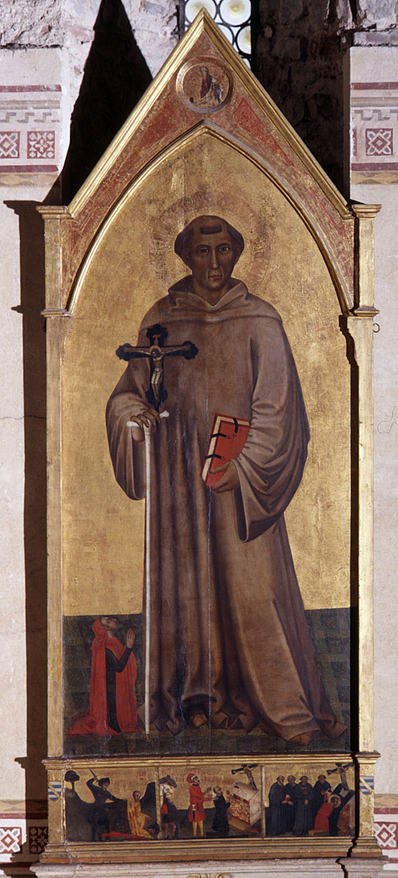 San Giovanni Gualberto e episodi della vita di San Giovanni Gualberto (dipinto) di Maestro dell'Altare di San Niccolò (ultimo quarto sec. XIV)
