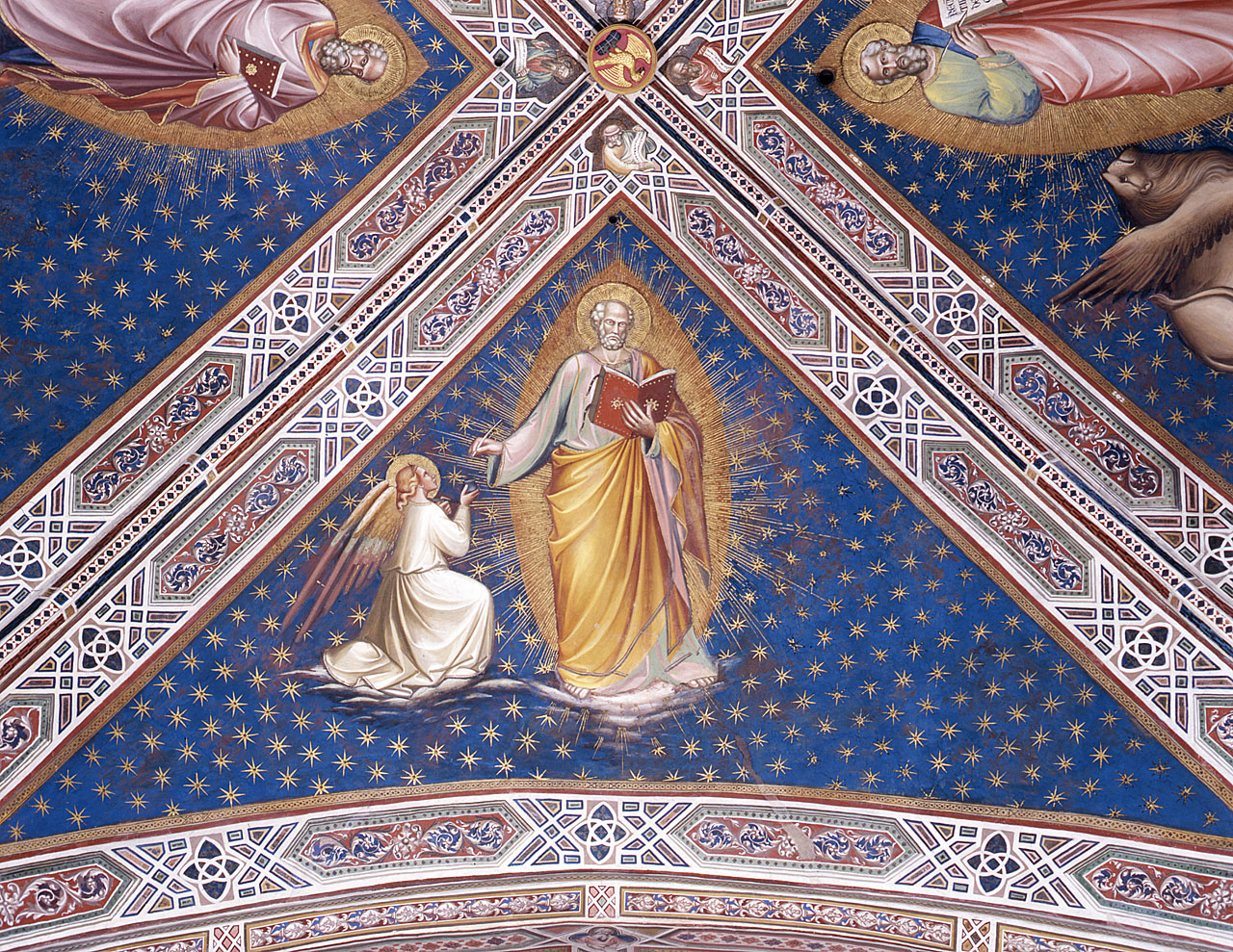 profeta e motivi decorativi (dipinto murale) di Spinelli Spinello detto Spinello Aretino (ultimo quarto sec. XIV)