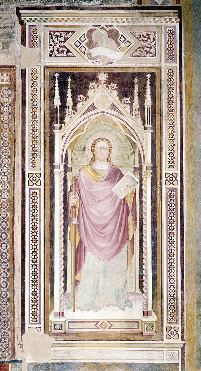 San Giacomo il Maggiore e un profeta (dipinto murale) di Gerini Niccolò di Pietro (cerchia) (sec. XIV)