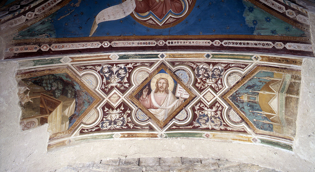 Cristo benedicente, Natività, presentazione di Gesù al tempio (dipinto murale) di Gaddi Taddeo (secondo quarto sec. XIV)