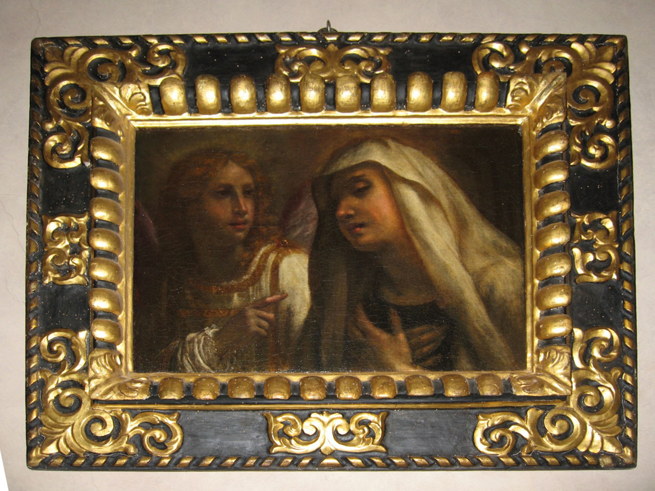 Santa Francesca Romana ha la visione del suo angelo custode (dipinto) di Curradi Francesco (maniera) (prima metà sec. XVII)