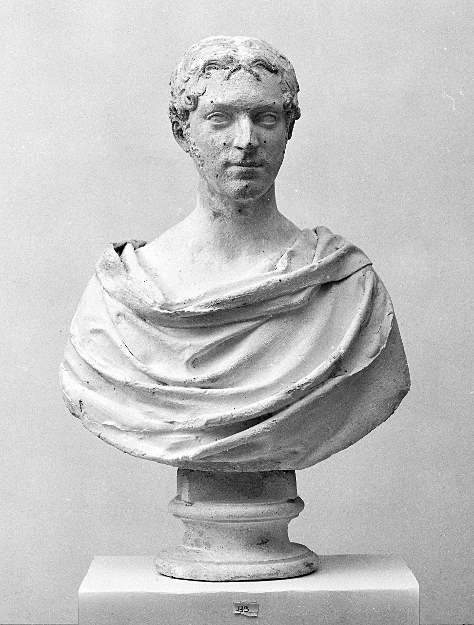 busto ritratto di giovane uomo panneggiato (busto) di Bartolini Lorenzo (sec. XIX)